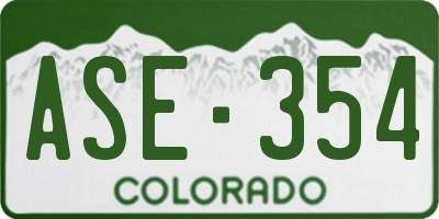 CO license plate ASE354