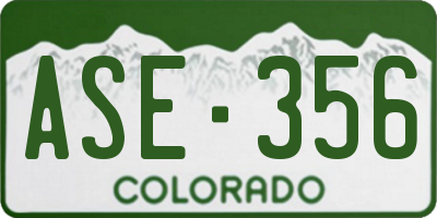 CO license plate ASE356