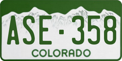CO license plate ASE358