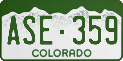 CO license plate ASE359