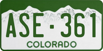 CO license plate ASE361