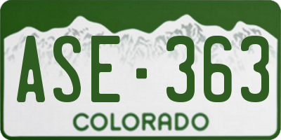 CO license plate ASE363