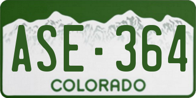 CO license plate ASE364