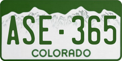 CO license plate ASE365