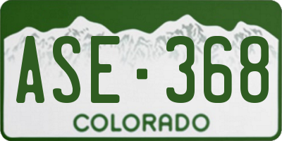 CO license plate ASE368