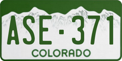 CO license plate ASE371