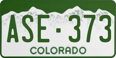 CO license plate ASE373