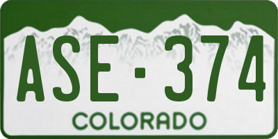 CO license plate ASE374