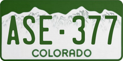 CO license plate ASE377