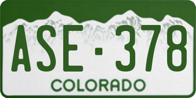CO license plate ASE378