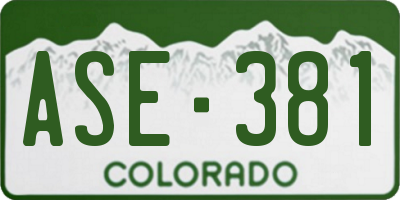 CO license plate ASE381