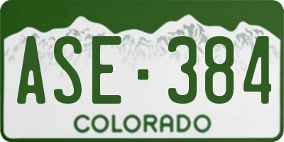 CO license plate ASE384