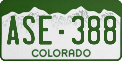 CO license plate ASE388