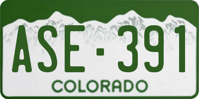 CO license plate ASE391