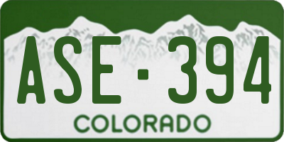 CO license plate ASE394