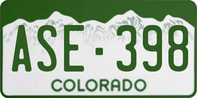 CO license plate ASE398