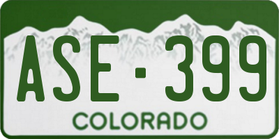 CO license plate ASE399