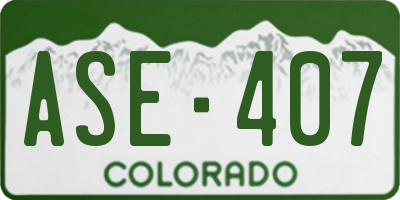 CO license plate ASE407