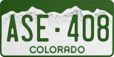 CO license plate ASE408
