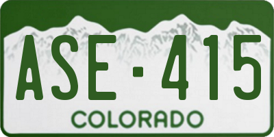 CO license plate ASE415