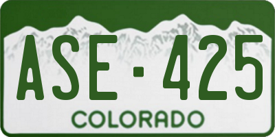 CO license plate ASE425