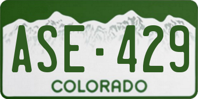 CO license plate ASE429