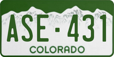 CO license plate ASE431