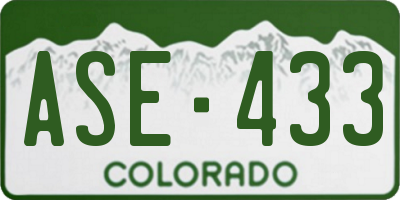 CO license plate ASE433