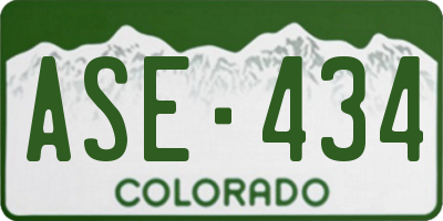 CO license plate ASE434
