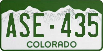 CO license plate ASE435