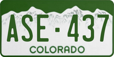 CO license plate ASE437