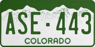 CO license plate ASE443