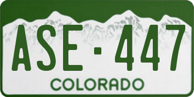 CO license plate ASE447