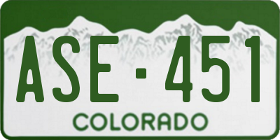 CO license plate ASE451