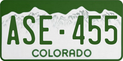 CO license plate ASE455