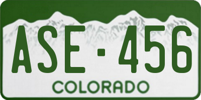 CO license plate ASE456
