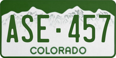 CO license plate ASE457