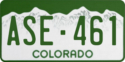 CO license plate ASE461