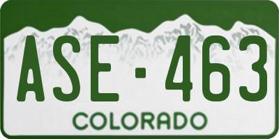 CO license plate ASE463