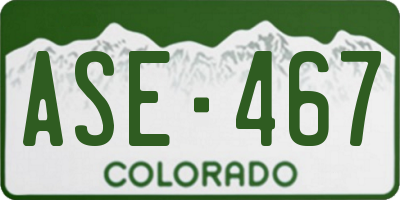 CO license plate ASE467