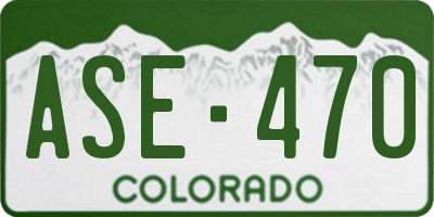 CO license plate ASE470