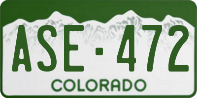 CO license plate ASE472