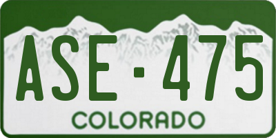 CO license plate ASE475