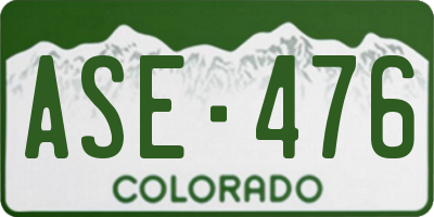 CO license plate ASE476