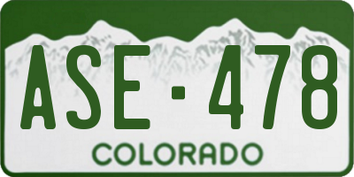 CO license plate ASE478