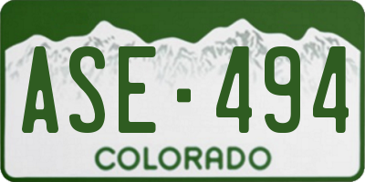 CO license plate ASE494