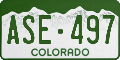 CO license plate ASE497