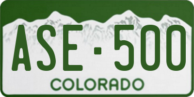CO license plate ASE500