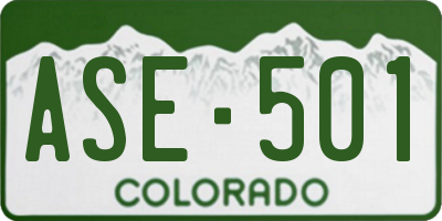 CO license plate ASE501