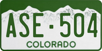 CO license plate ASE504